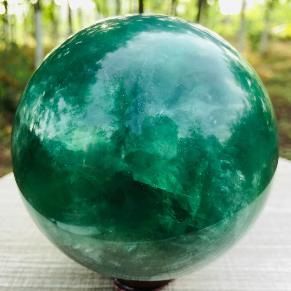 Imagem -03 - Bola de Florite Verde Natural de Quartzo Esfera de Cura de Cristal de Quartzo 1.2kg