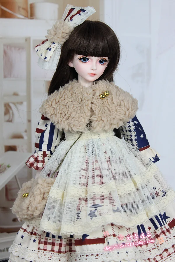 1/6 1/4 1/3 BJD clothing Accessories doll dress +scarf +bag for BJD/SD YOSD MSD SD13,not include doll, shoes,wig and other E2532