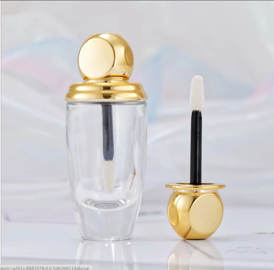 8ml  fat short transparent lip gloss/color cream tube lip balm tube lip stick gel serum booster gold top make up cosmetic