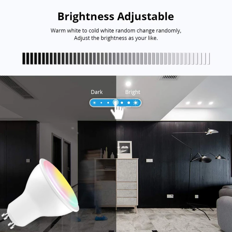 Tuya Smart Zigbee GU10 Spotlight Light Bulb RGBCW Dimmable Lamp 5W LED Bulb Compatible Alexa Google Home Yandex Alice Smart Life