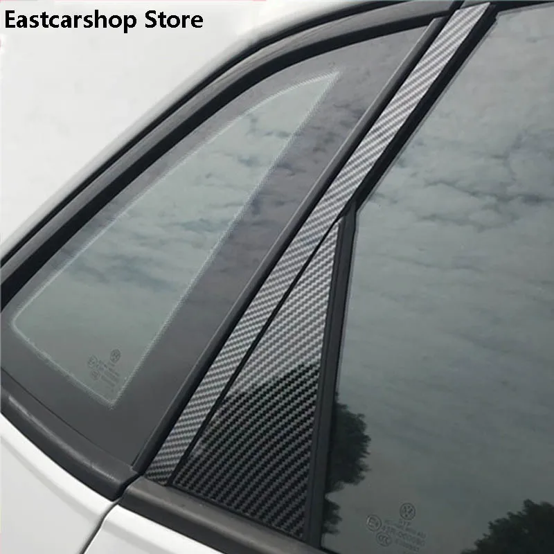 For Volkswagen Polo Virtus MK6 AW 2021 2020 2019 Car B C Pillar Middle Central Column PC Window Bright Black Decoration