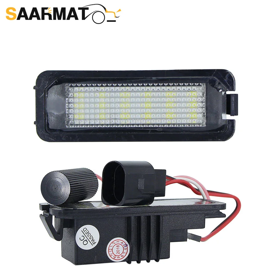 Base de luz de matrícula LED 18SMD sin errores para VW Volkswagen EOS 2006 ~ GOLF 4/5/6/7 LUPO 1999 ~ 2006 Passat CC 2009 ~