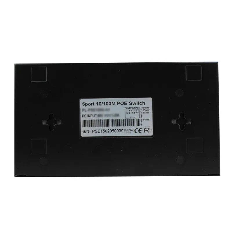 10/100 Mbps Rj45 Poe Switch 802.3af 4 Port Catu Daya 15.5W untuk Kamera Ip Nvr Ip Telepon Wifi Titik Akses 4 Port Poe Switch