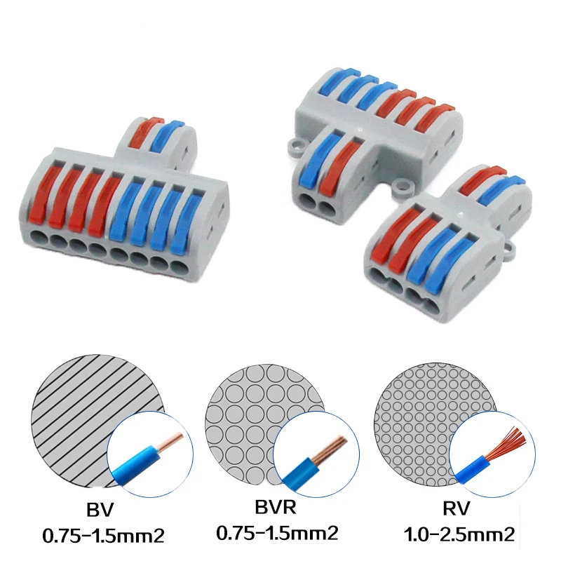 Wire Connector SPL-42 62 82 Universal Compact Splitter Lamp Wiring Cable Connector Push-in Conductor Terminal Block