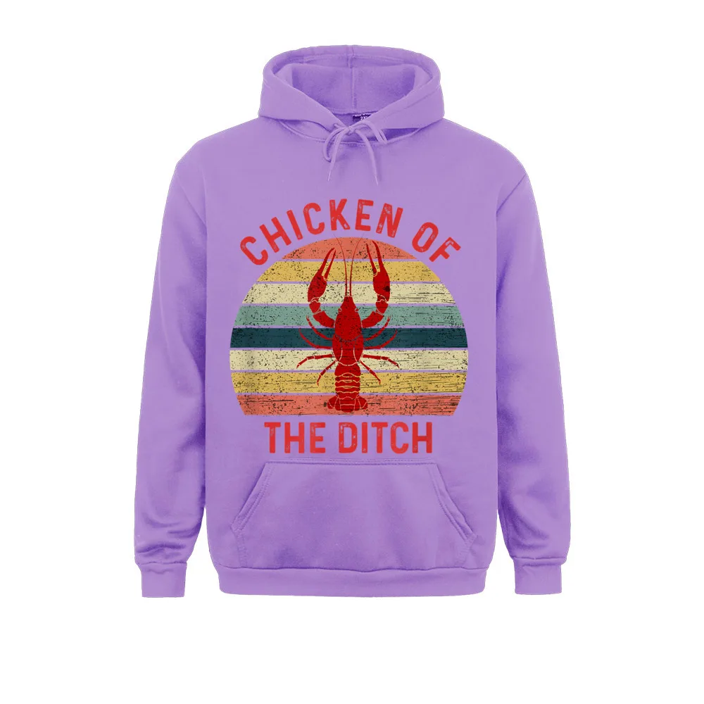 Women Men Long Sleeve Chicken Of The Ditch Funny Crawfish Crayfish Eating Sweatshirts Street Hoodies New Design Hoods