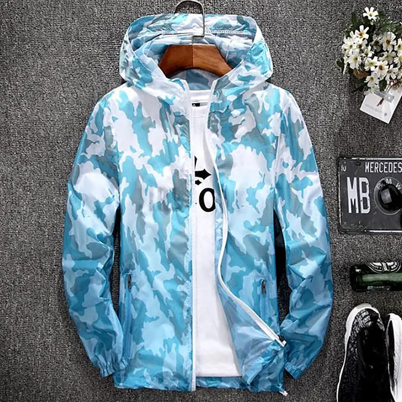 Lovers Camouflage Sunscreen Jacket Men Women Windbreaker Plus Size Running Jacket Coat Female Thin Casual Sports Outwear