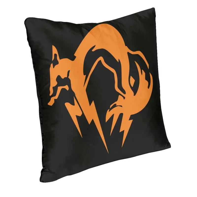 Metal Gear Solid Fox Logo Throw Pillow Case 40*40cm for Sofa Video Game Cushion Cover Square Pillowcover Double-sided Printing