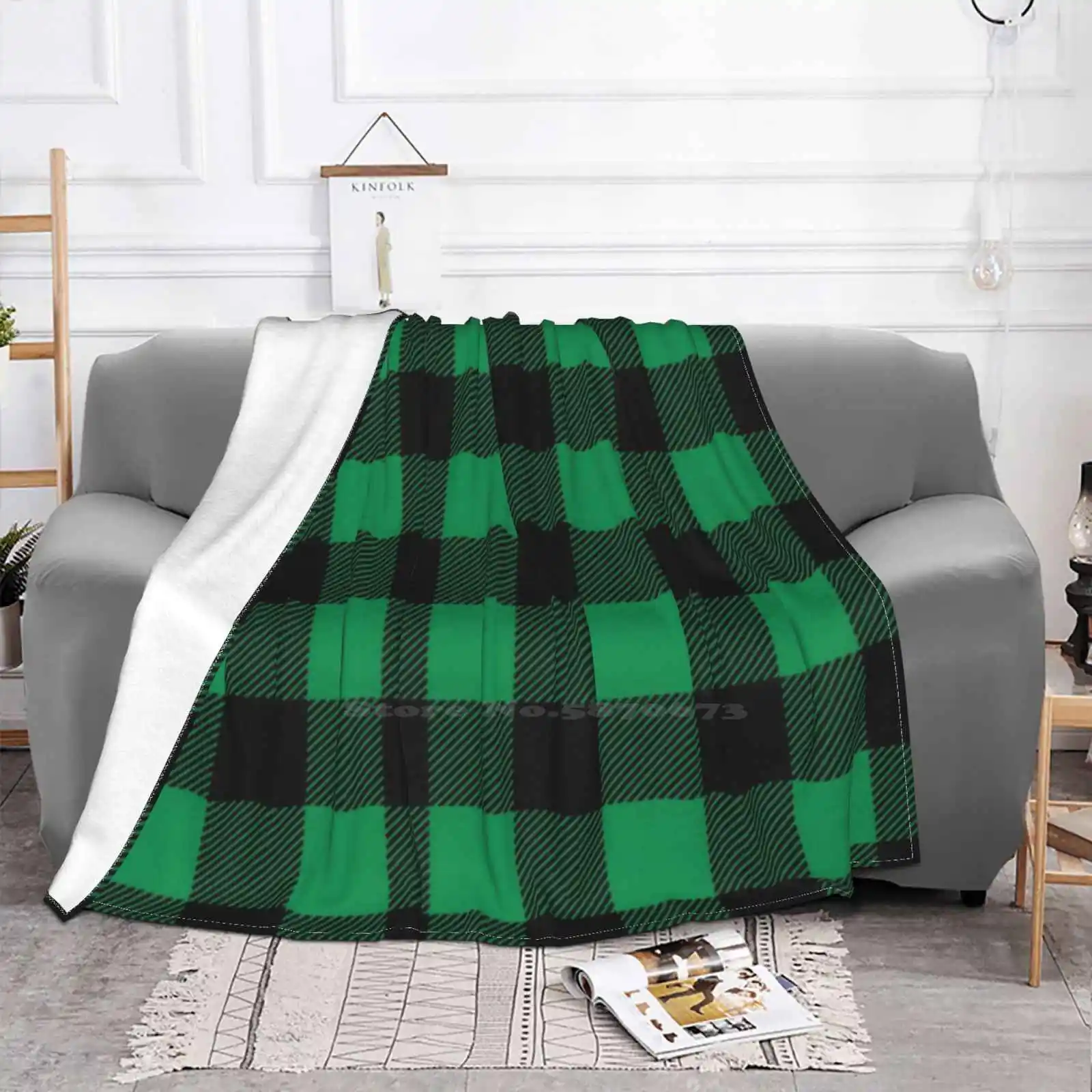 Lumberjack / Black New Selling Custom Print Flannel Soft Blanket Composition Pattern Graphic Design Lumberjack Color Colorful