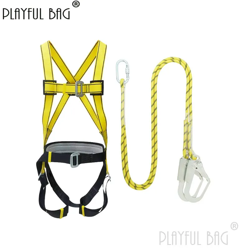 

PB Playful bag Anti falling Five point full body safety belt with safety rope Single rope Double rope rope Big hook ZL115.1