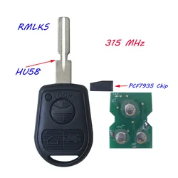 3 Buttons Car Remote Key Fob 315/433Mhz ID44 Chip For BMW Z3 E31 E32 E34 E36 E38 E39 E46 Z3i HU58 Key Blade