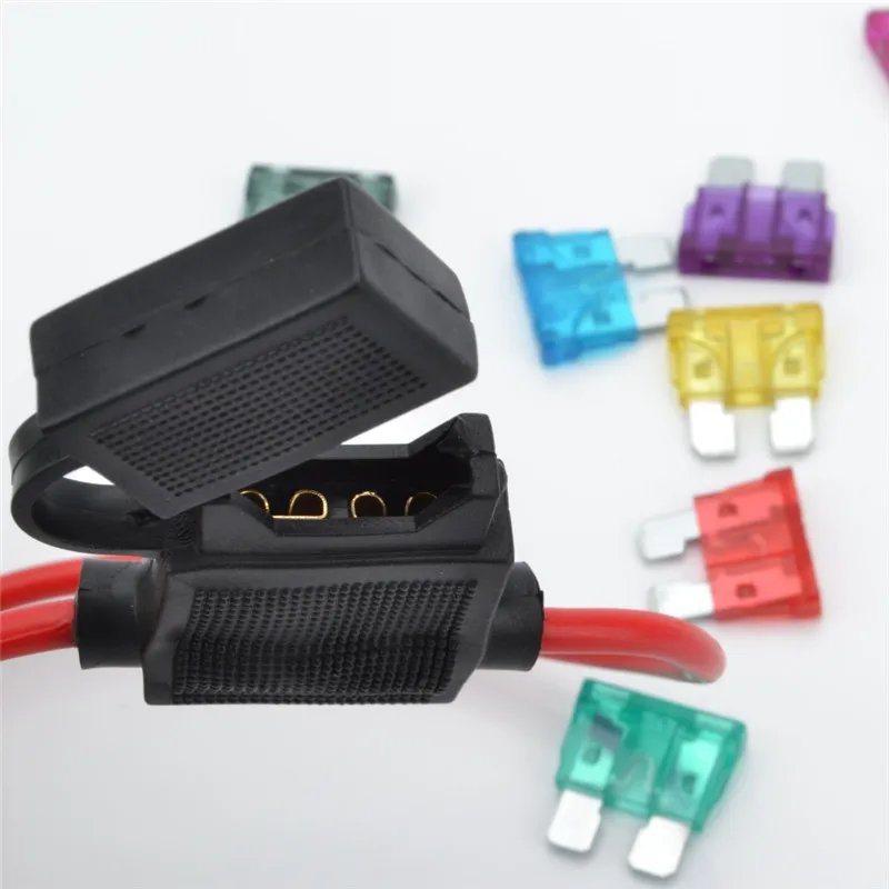 Medium Car Waterproof Fuse Holder Socket 3A 5A 7.5A 10A 15A 20A 25A 30A 35A 40A Auto Motorcycle Motorbike Blade Fuse