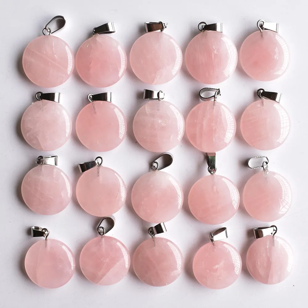 

2020 Hot sell natural stone round shape charms pendants For jewelry making 50pcs/lot Wholesale free shipping