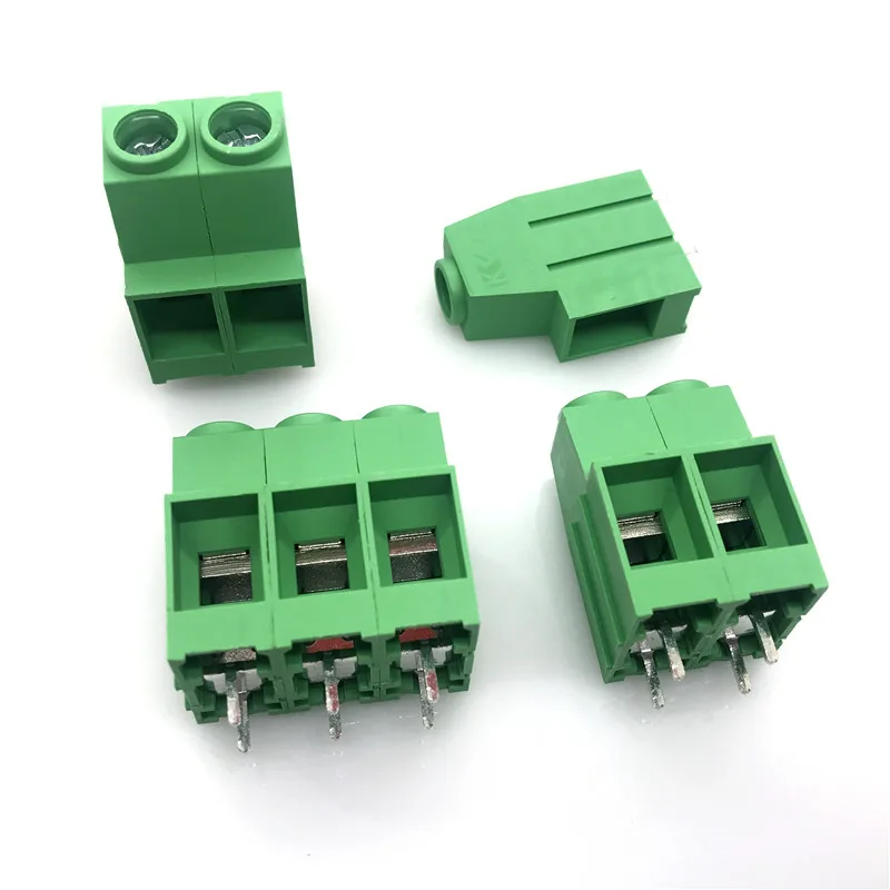 Imagem -06 - Terminal de Parafuso de Passo 50 Peças 10.16 mm Conector de Pinos Pinos Pernas Retas Kf136ht Cobre Verde Pcb Terminais Blocos