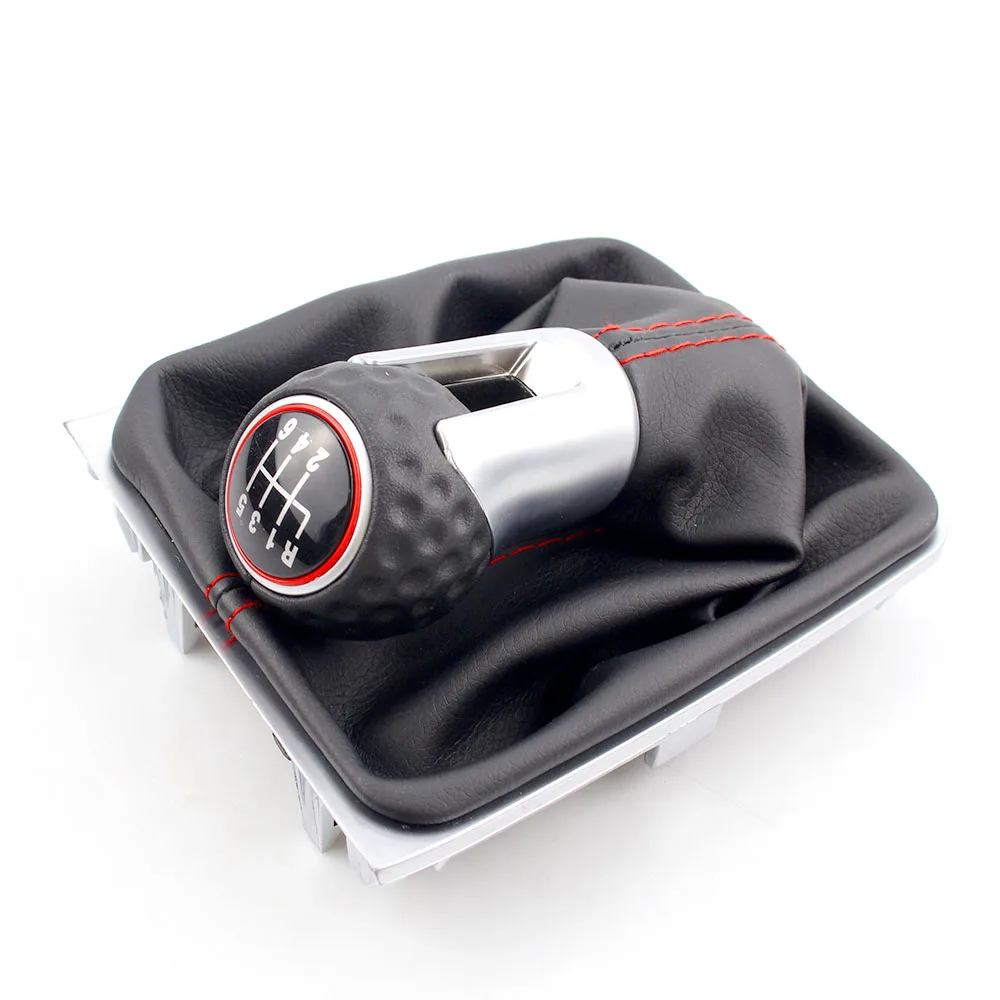 5 6 Speed For VW Volkswagen Golf 4 MK4 Golf 5 Golf 7 MK7 Car Gear Shift Knob With Boot Cover Handle Case Collar 12mm Hole