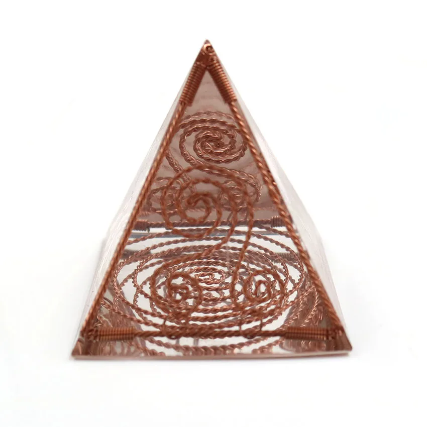 XSM Orgone Energy Converter Orgonite Pyramid Metal Wire Reiki Resin Metal Spiral Crafts Decoration