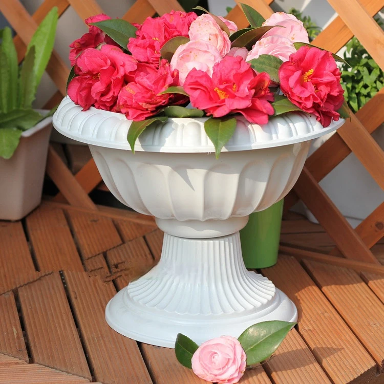 2pcs/lot European Style Roman Pots White Color Plastic Pillars Road Flowerpots Wedding Props Event Party Decoration Supplies