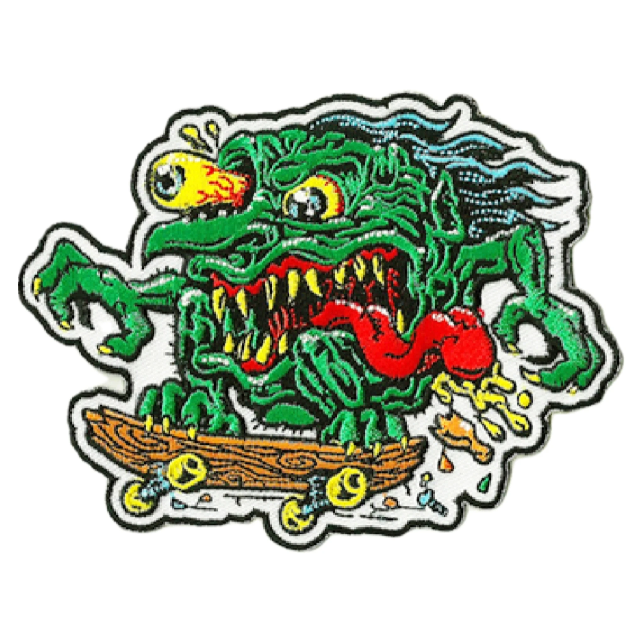 Crawling Crocodile Skate Green Animal Fashion Iron On Embroidered Patches For Clothing DIY Stripes Jackets Applique