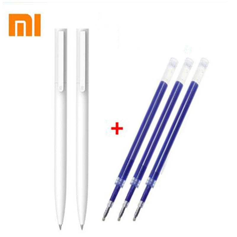 Original Xiaomi Gel Pen 0.5MM Black Ink With Blue Red Refills Bullet Pen PREMEC Smooth Switzerland Refill MiKuni Japan