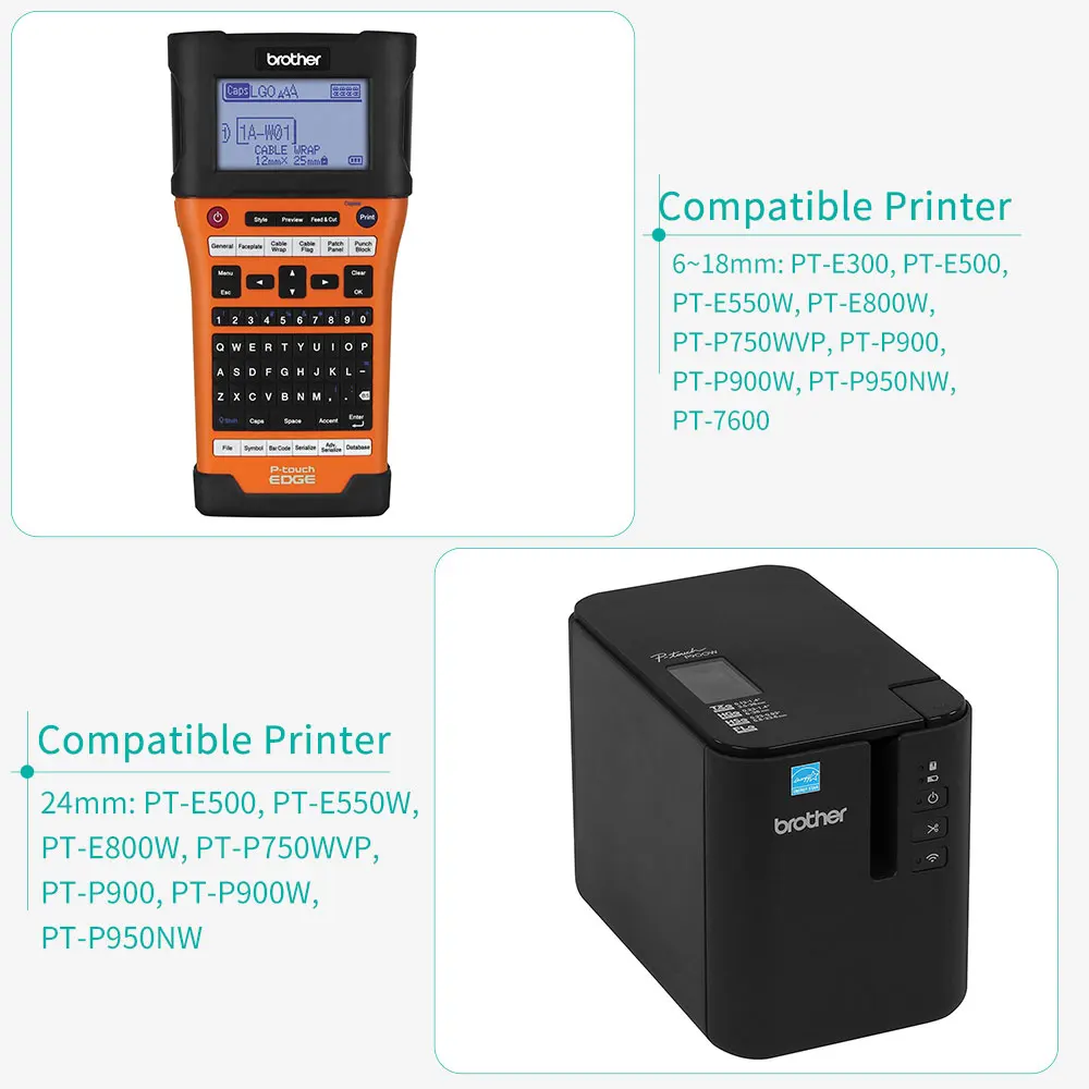 Imagem -03 - Compatível para o Irmão Hse621 Hse 621 Hse621 Tubo de Psiquiatra Calor Etiqueta Fita para Ptouch E550wvp P750wvp H500 Etiqueta Fabricante 20pk 8.8 mm