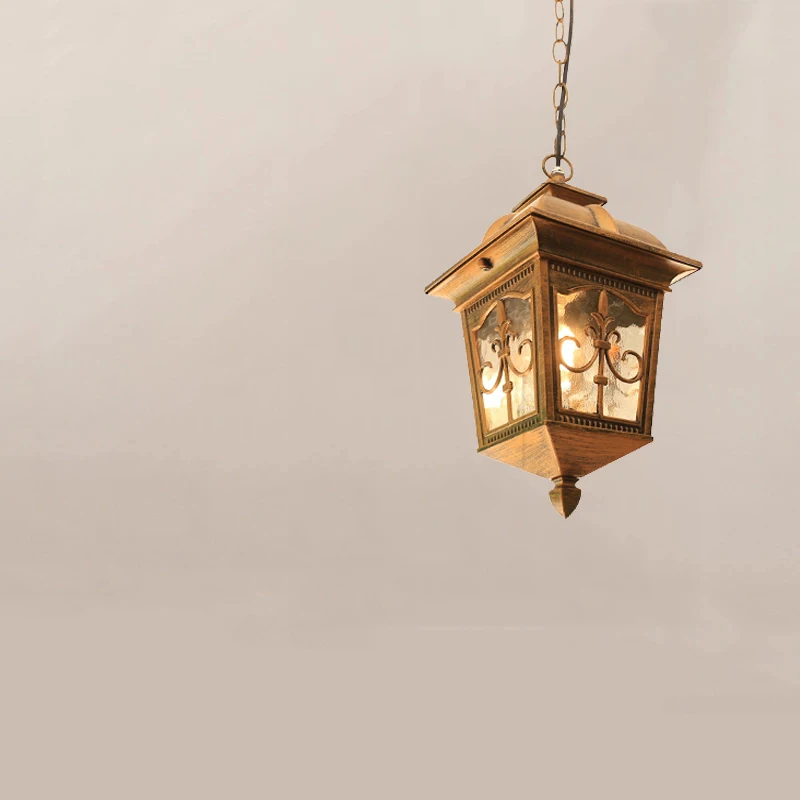 European style outdoor waterproof chandelier outdoor villa garden lamp retro balcony aisle corridor