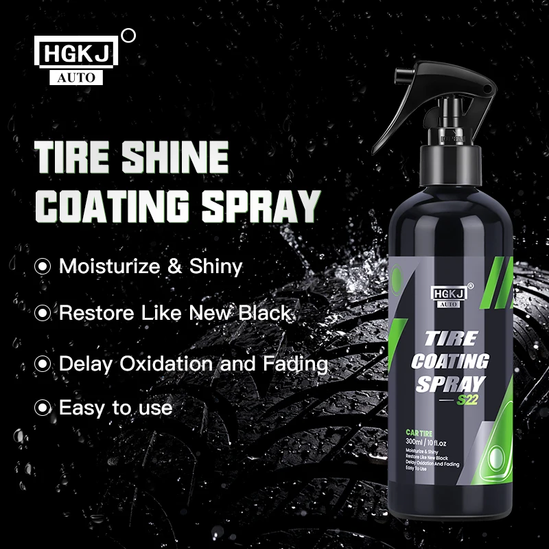 300ml Car Tire Shine Spray Multi-purpose Tire Wheel Refurbishing Agent Cleaner Polishing Protection Car Accessories HGKJ S22