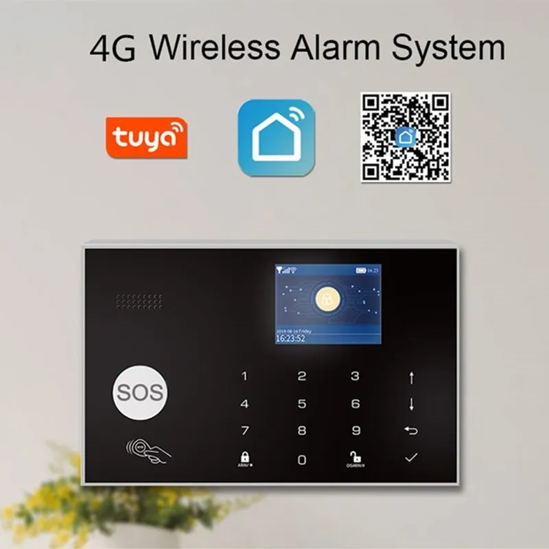 WiFi Alarm Tuya Wireless Security Alarm 4G Support Amazon Alexa Google Home Voice Control With RFID SOS IP Camera GSM Alarm Home