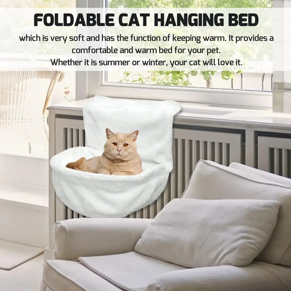 Pet Cat Hammock Window Chair Hangings Cat Bed Cosy Pet Radiator Bed Soft Plush Car Bed With A Hook Easy To Clean For Cat Sl