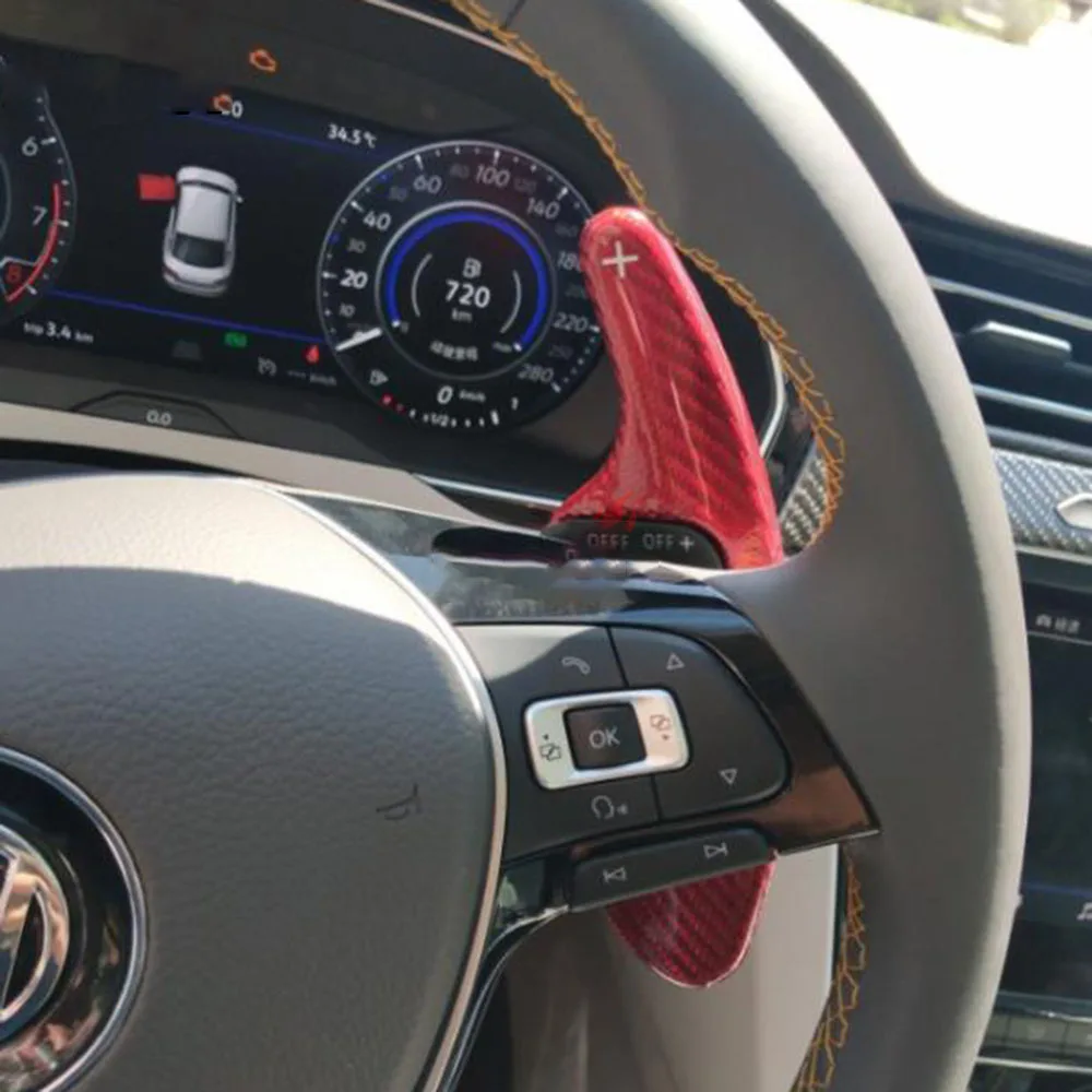 

Real Carbon Fiber For Volkswagen VW DSG Golf 8 MK8 R Line GT TDI TSI P2ab Car Steering Wheel Paddle Extensions Shift Cover