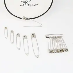 50pcs Gold Silver Iron Needles Large Safety Pin 27-55mm Small Brooch Sewing Tools For Apparel Clothes Tags Accessories Supplies