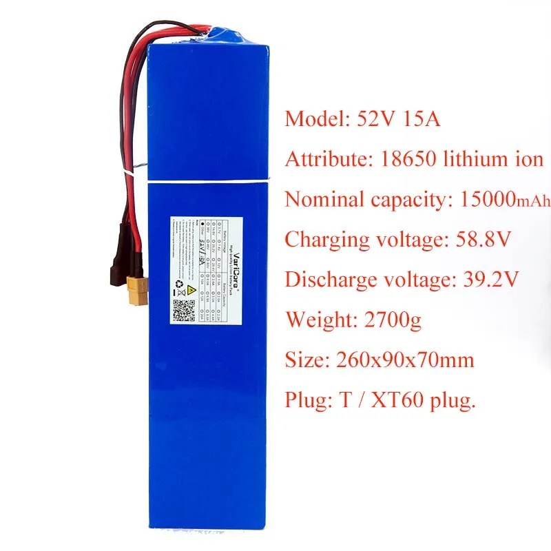 Imagem -02 - Varicore-li-ion Bateria Kit de Conversão Bafang 1000w Bms Alta Proteção de Potência 52v 15ah 18650