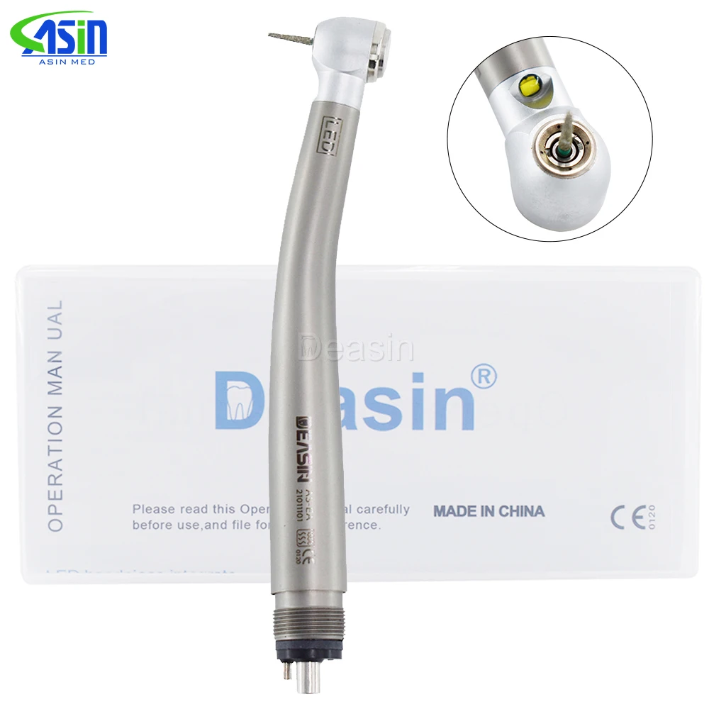 2020 High Standard 1 pc New Type Dental LED Cartridge Rotor Turbine Handpiece 4 Hole Fiber Optic Dental Material