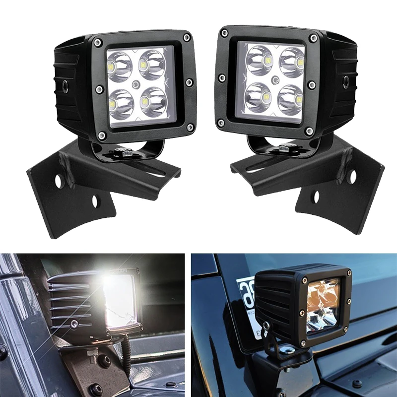 2PCS 16W 4INCH  A-Pillar Led Work Light bar Mount Bracket Clamp Holder Engine Lamp Bracket Clips For Offroad Led Work Light