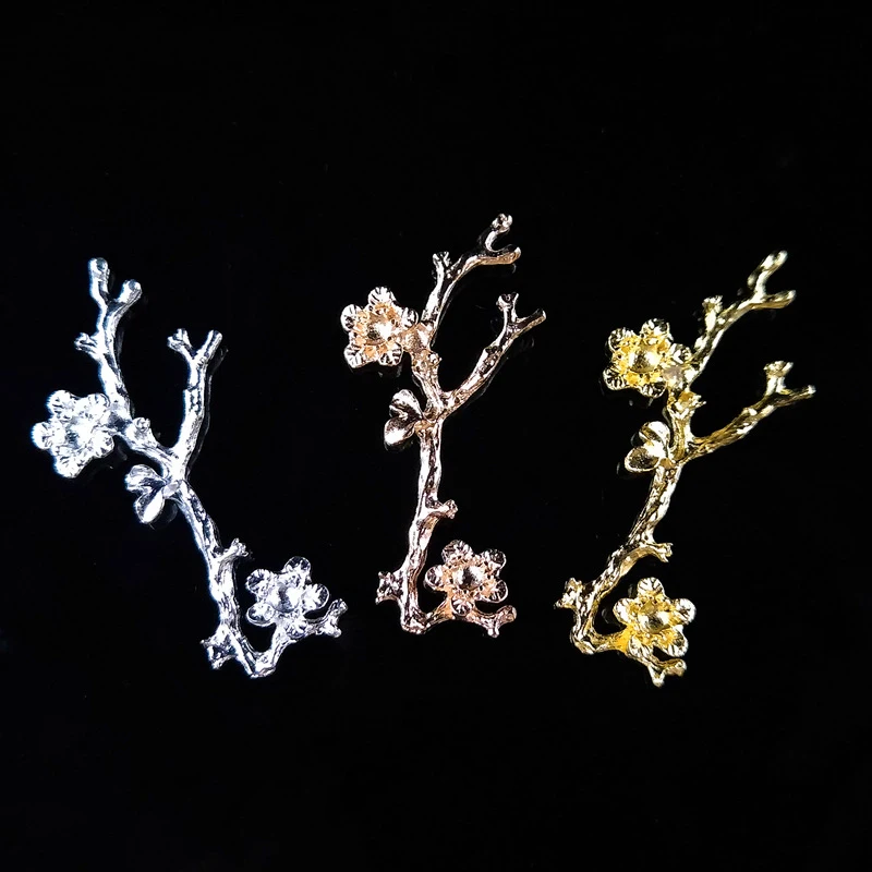 

2019New 100Pcs Bride ancient alloy branch flower button for style DIY jewelry hairpin accessoriess HZ494