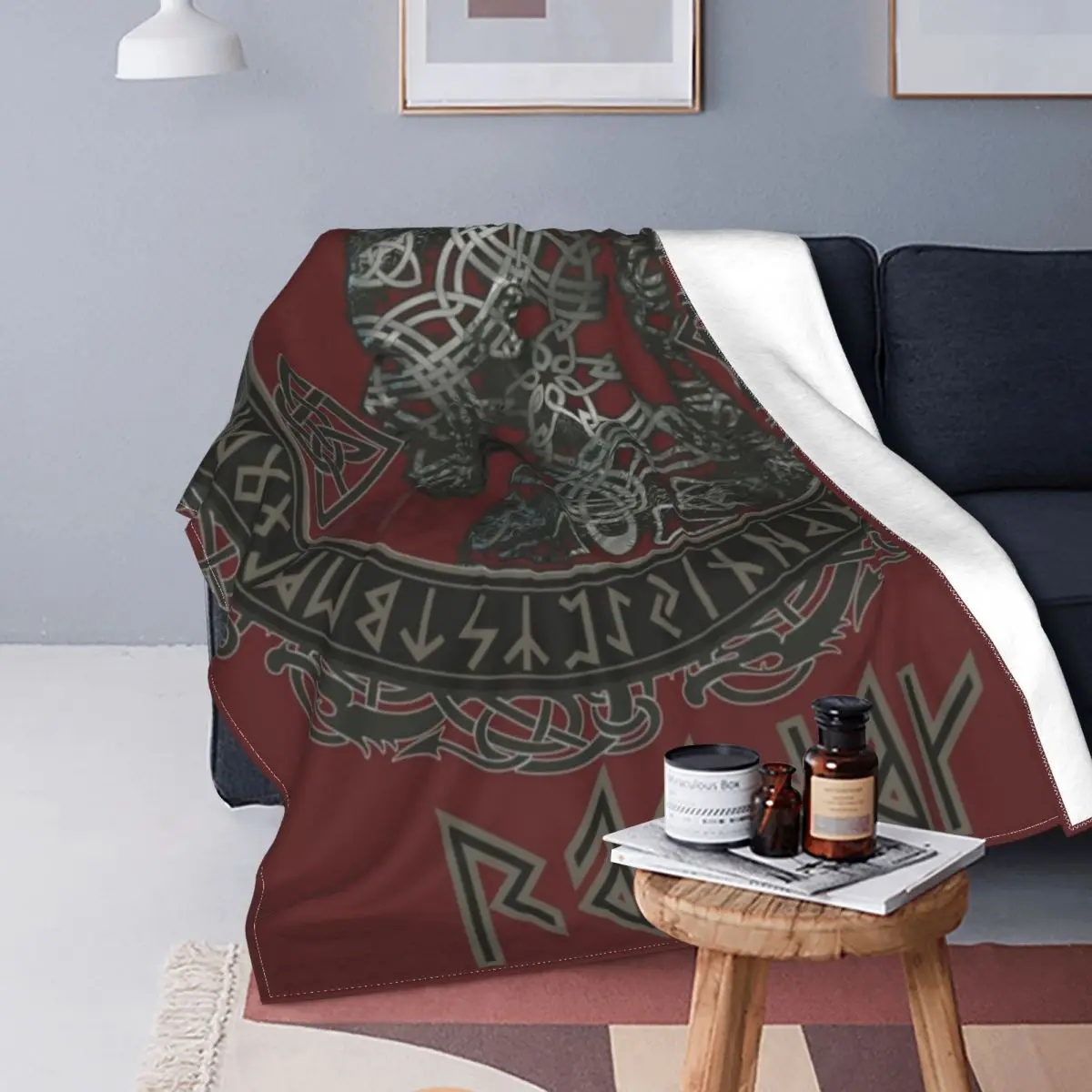 Vikings Warrior Ragnar Norse Mythology Blankets Flannel Spring Autumn Female  Soft Throw Blanket for Home Couch Plush Thin