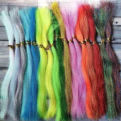 3/10 bundles Fly Fishing Tying  100 or 350 strands  27-31cm Flashabou Holographic Tinsel Crystal Flash String Jig Hook Lure