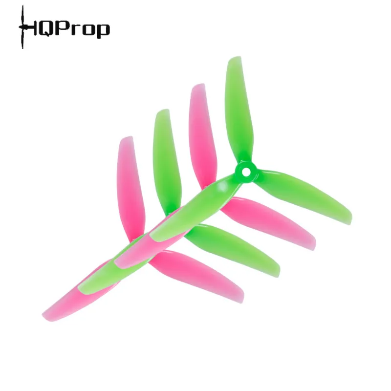 2Pairs HQPROP Ethix S3 5031 5X3.1X3 3-Blade PC Propeller Pink+Green Watermelon for RC FPV Racing Freestyle Drones DIY Parts