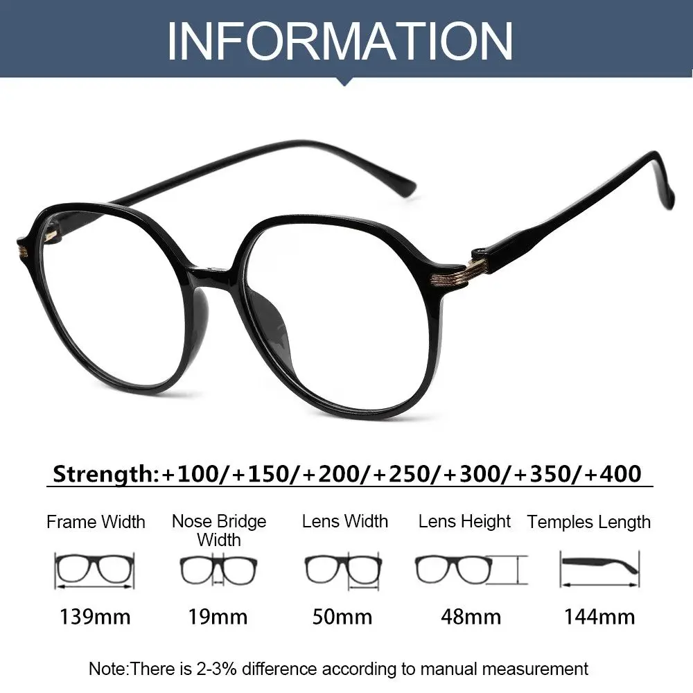 Fashion Round Printed Big Size Eyeglasses Women Men Reading Glasses Magnifier Diopter Presbyopic Reading Glasses +1.0~4.0