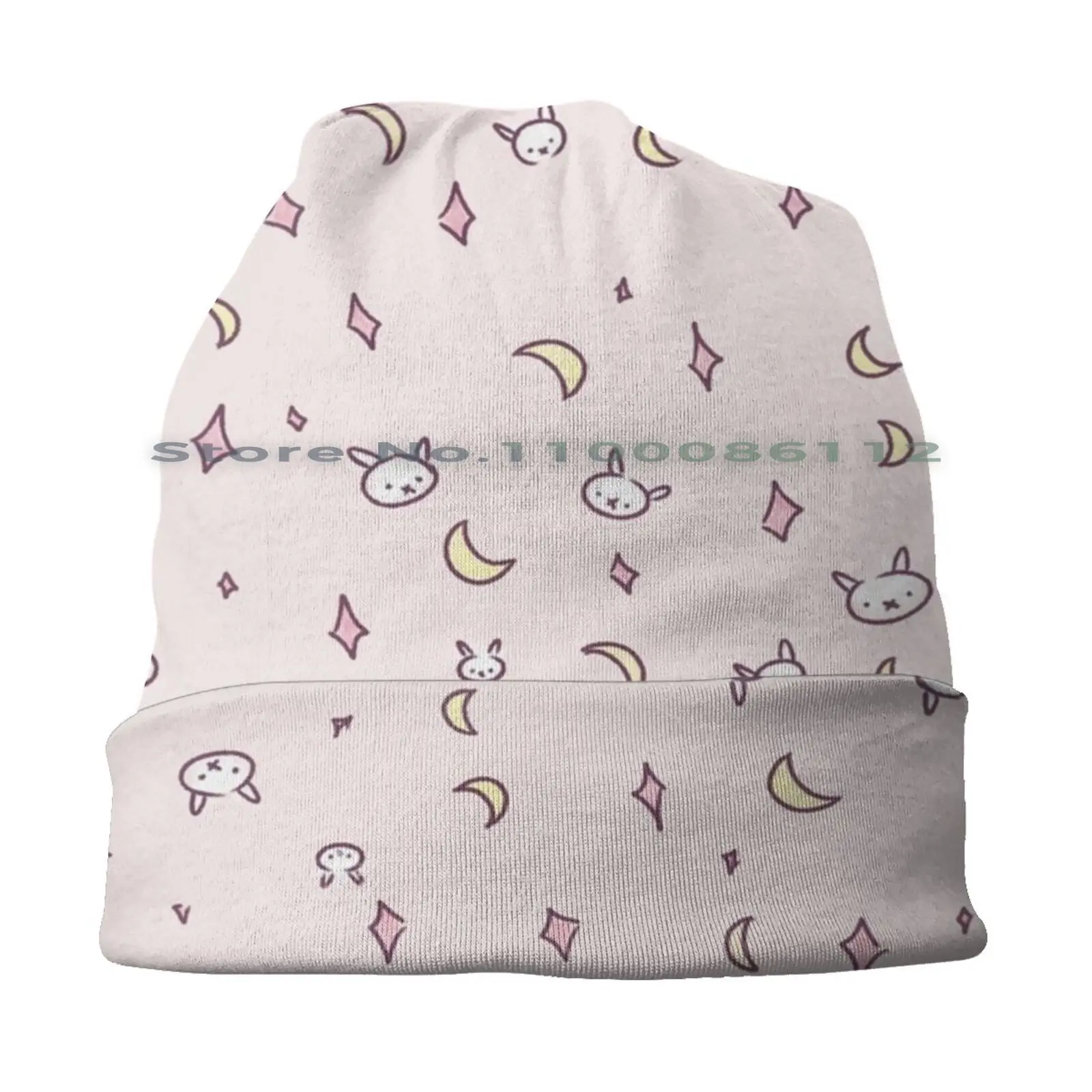 Kawaii Moon Bunnies Beanies Knit Hat Crystal Bishoujo Senshi Brimless Knitted Hat Skullcap Gift Casual Creative