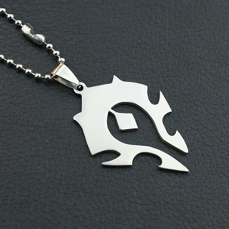 Free Chain Stainless Steel Black World Of Warcraft DOTA Tribal Pendant Necklace Anime Women Men Jewelry Wholesale