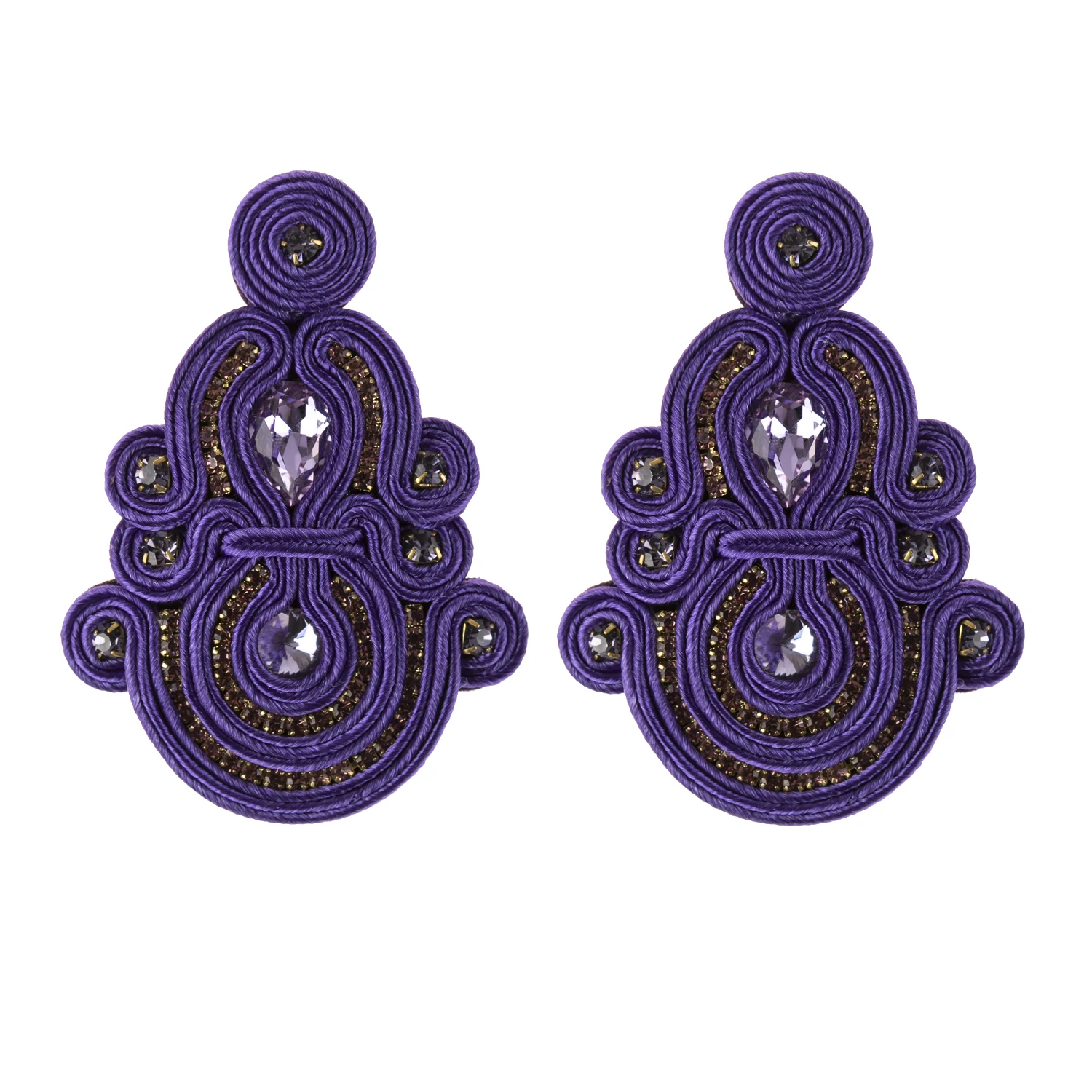 KpacoTa étnico boho longo grandes brincos exagero moda jóias colorido soutache artesanal pingente brinco para presente feminino