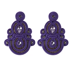 KpacoTa Ethnic boho long big earrings Exaggeration fashion jewelry colourful Soutache Handmade pendant earring for women gift