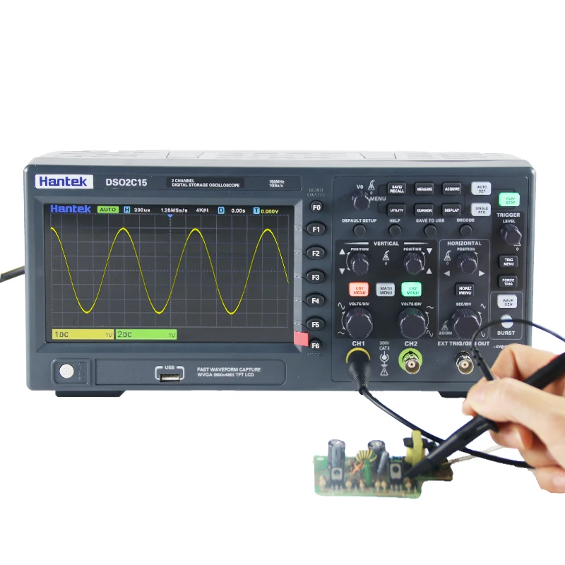 Hantek Digital Oscilloscope DSO2C10 2C15 2D10 2D15 2 Channels 100Mhz/150Mhz Storage Osciloscopio 1GSa/s Sample Rate