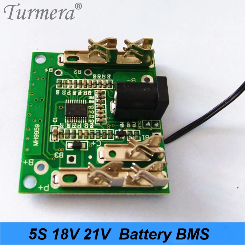 Turmera 5S 18v 21v 20A 18650 Li-ion batería de litio BMS para destornillador Shura cargador placa de protección ajuste