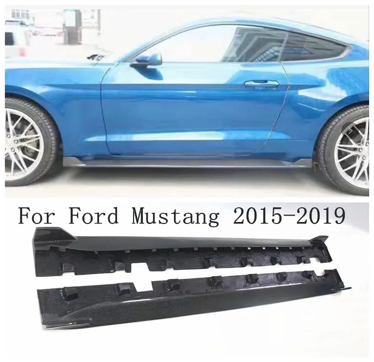 Side Skirt Body Pull Modified Carbon Fiber For Ford Mustang 2015 2016 2017 2018 2019