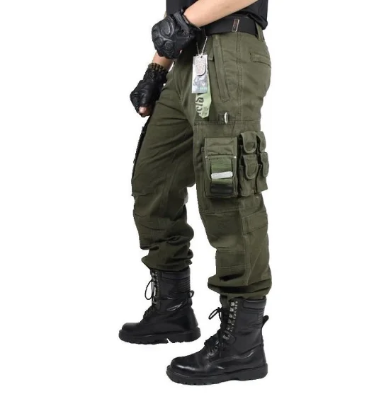 CARGO PANTS Overalls Male Mens Army Clothing TACTICAL PANTS MILITARY Work Wear Many Pocket Combat Army Style Straight Trousers