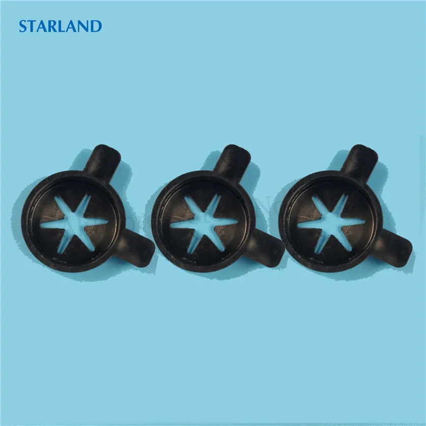 3 In 1 Black Color Modeling Caps Big Snow Flake Shaped Lid Spare Part For Soft Ice Cream Machine Replacements Inner Diameter 28m