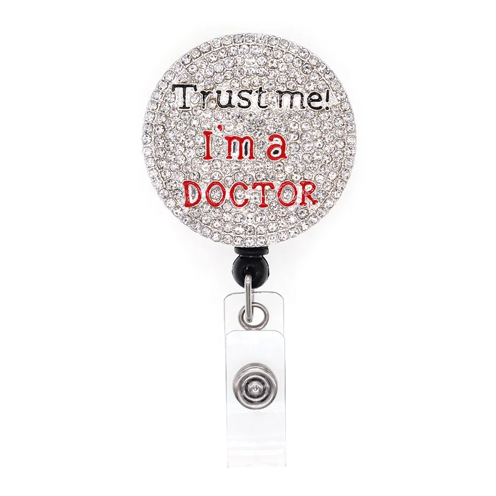 Mix Style Rhinestone Hospital Office Supply Doctor Nurse Accessories Retractable Medical Badge Reel