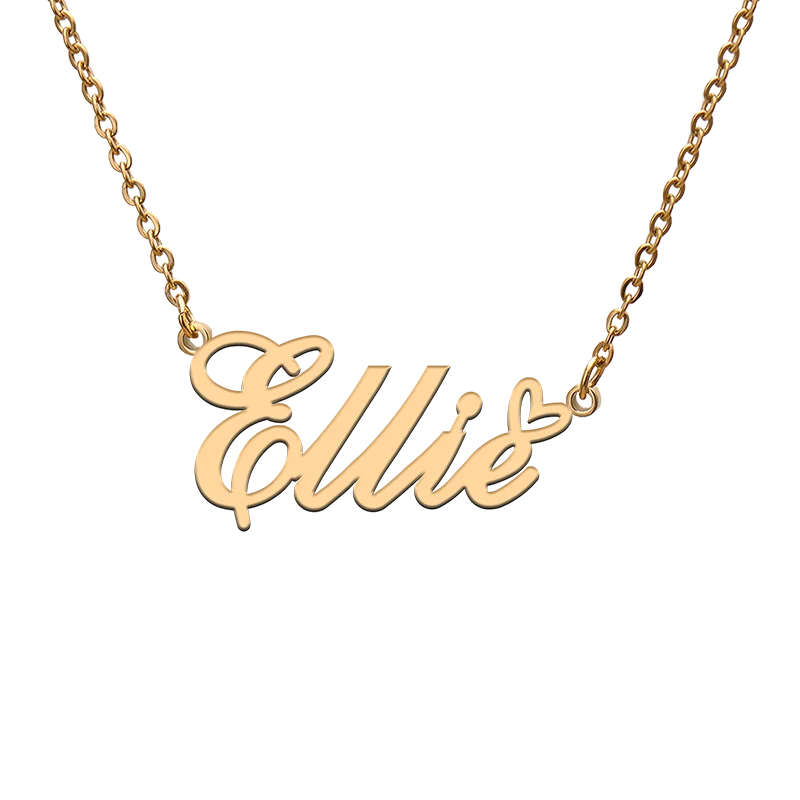 

God with Love Heart Personalized Character Necklace with Name Ellie for Best Friend Jewelry Gift