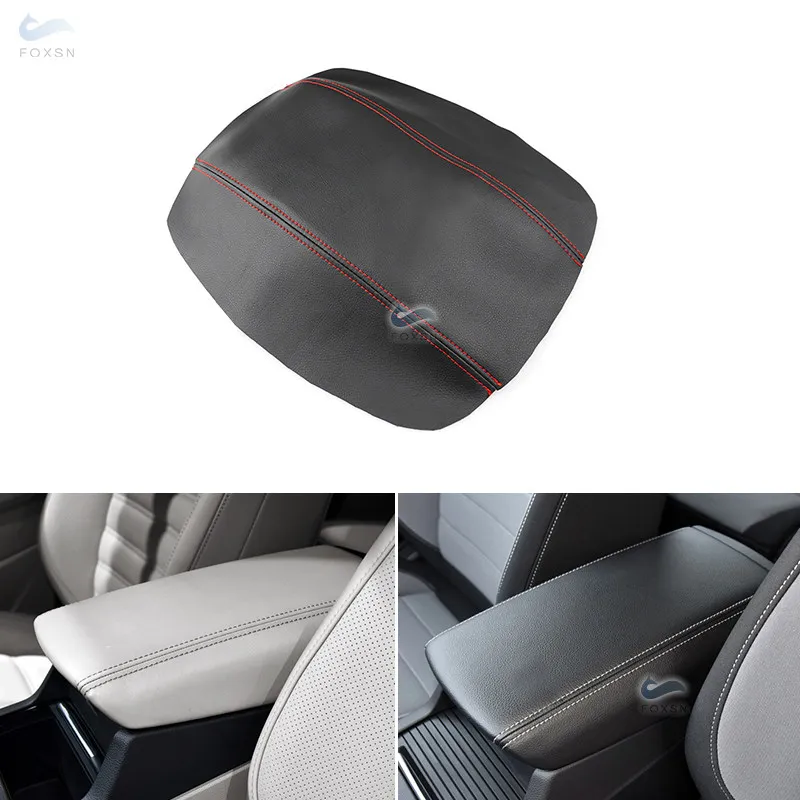 

Car Styling Microfiber Leather Interior Center Control Armrest Box Cover Protection Trim For Ford Kuga Escape 2016 2017 2018