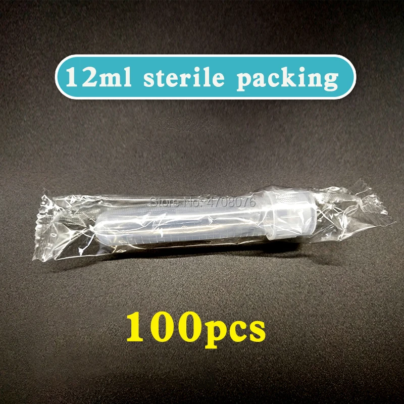 12ml/100pcs Sterile packing lab plastic shaking tube bacterial cell culture tube for laboratory experiment